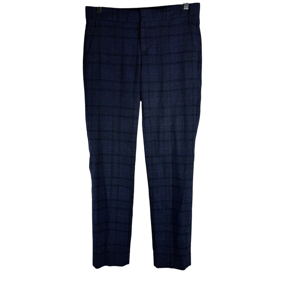 Banana Republic Ryan Glenplaid Navy Combo Tailored Pants Size 0 Quiet Luxury